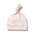 Organic Stripe Rib Knot Hat Cantaloupe
