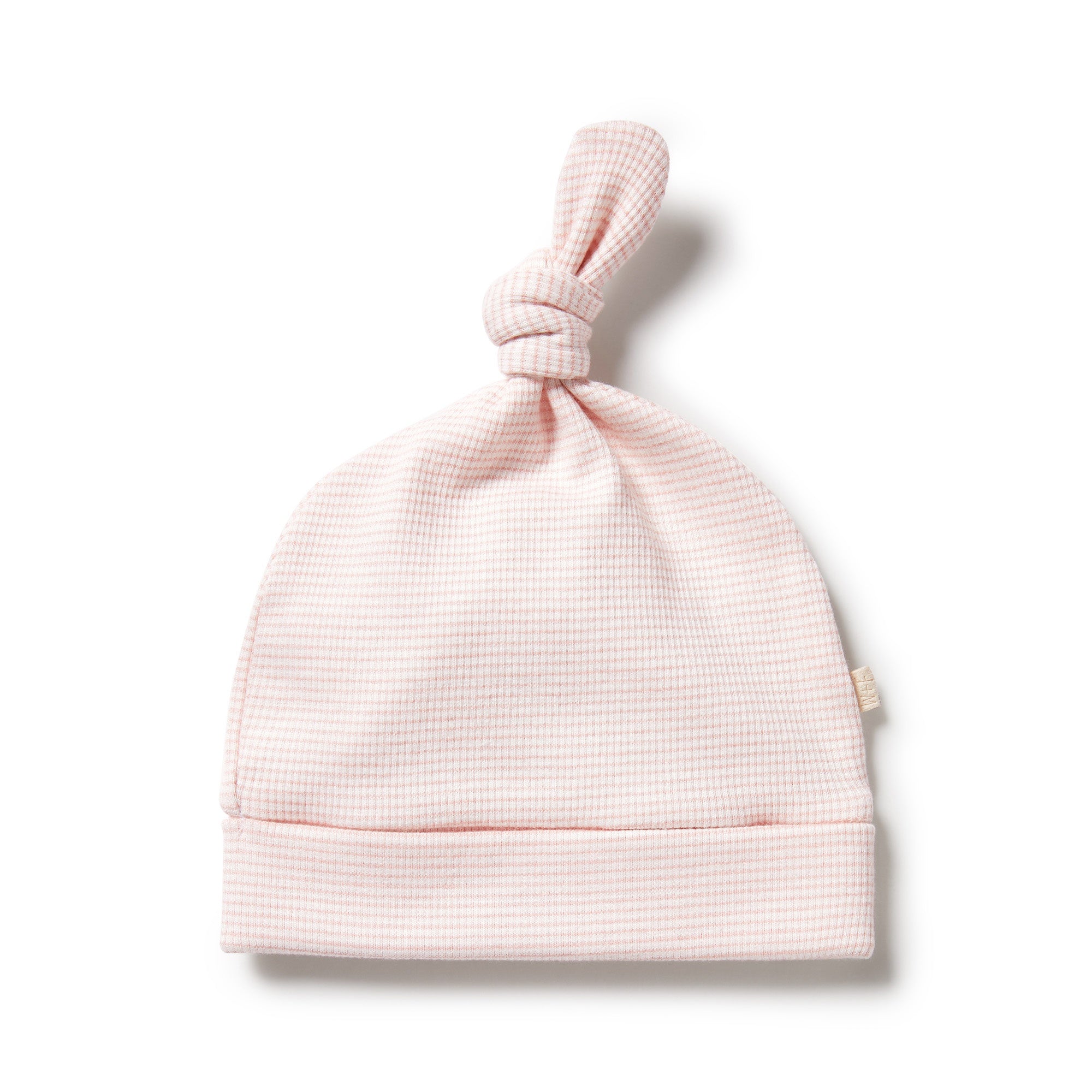 Organic Stripe Rib Knot Hat Cantaloupe