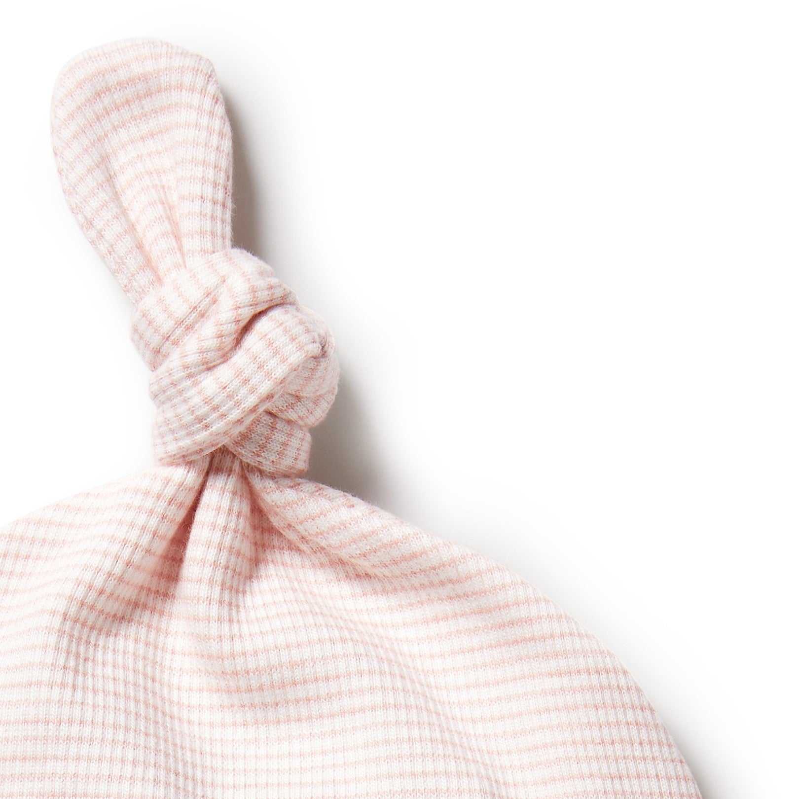Organic Stripe Rib Knot Hat Cantaloupe