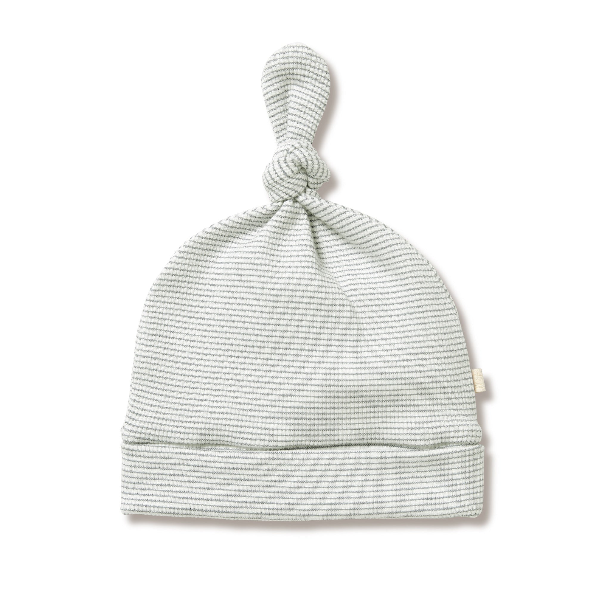 Organic Stripe Rib Knot Hat Fern