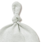 Organic Stripe Rib Knot Hat Fern