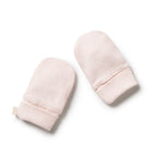 Organic Stripe Rib Mittens Cantaloupe