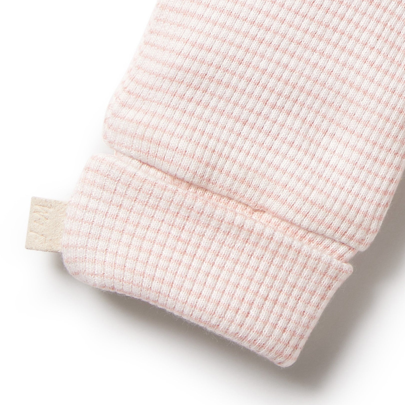 Organic Stripe Rib Mittens Cantaloupe