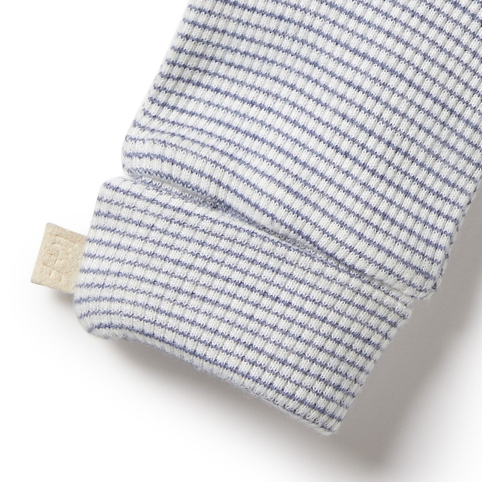 Organic Stripe Rib Mittens Rain Drop