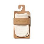 Organic Stripe Rib Mittens Oatmeal