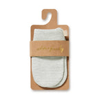 Organic Stripe Rib Mittens Fern