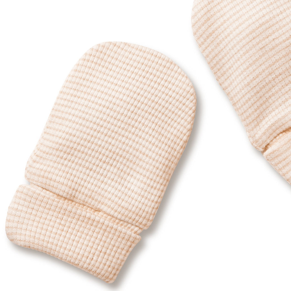 Organic Stripe Rib Mittens Dusk