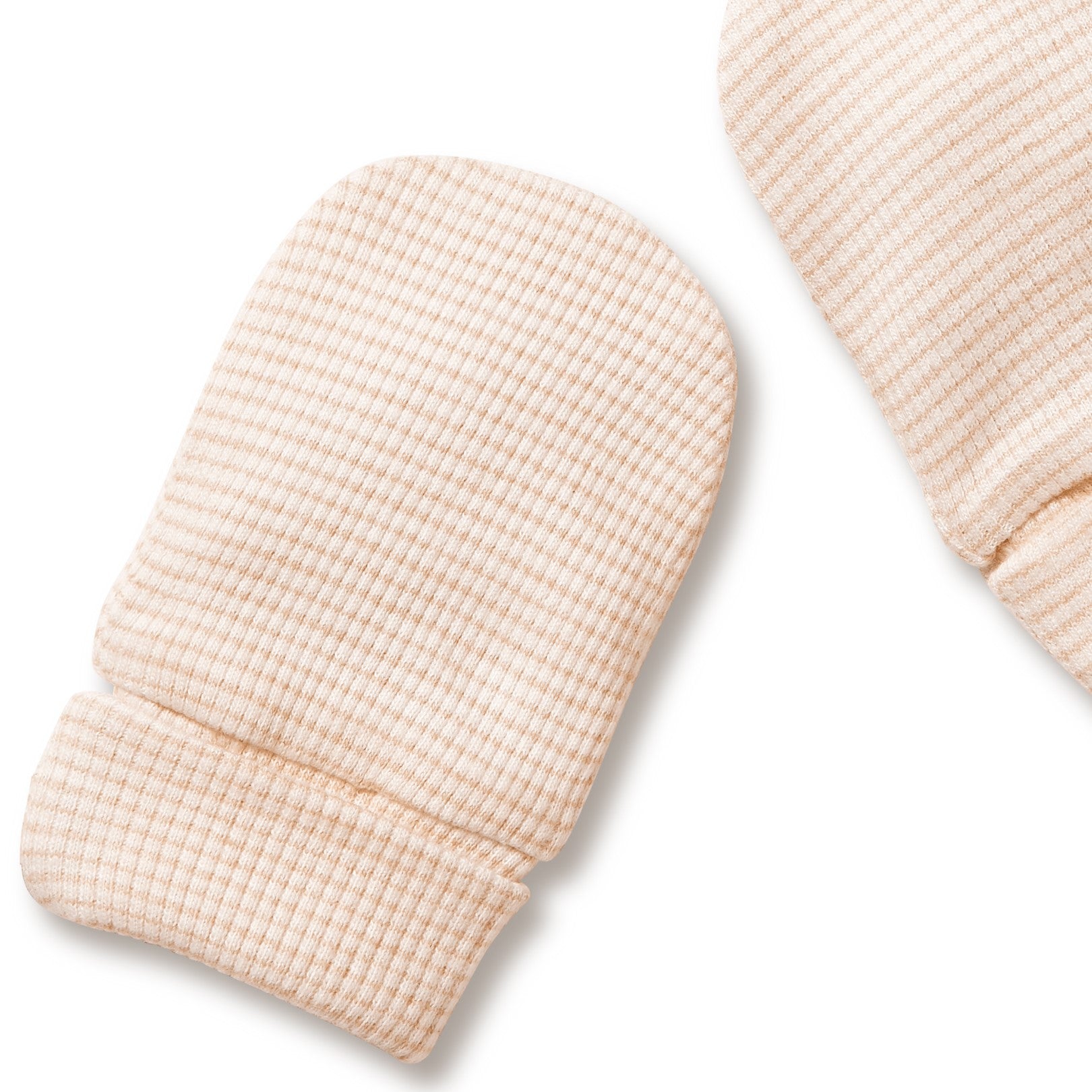 Organic Stripe Rib Mittens Dusk