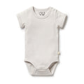 Organic Stripe Rib Bodysuit Clay