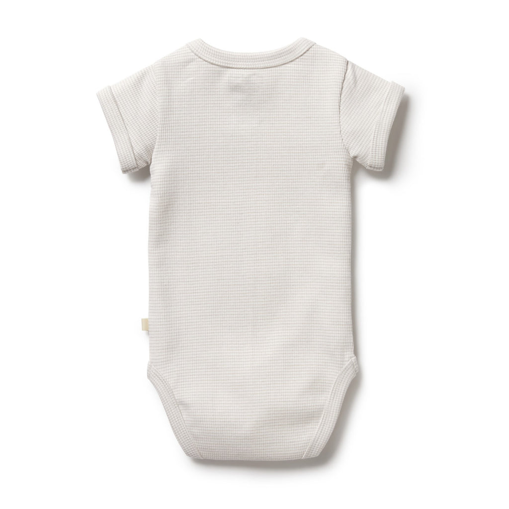 Organic Stripe Rib Bodysuit Clay