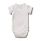 Organic Stripe Rib Bodysuit Clay