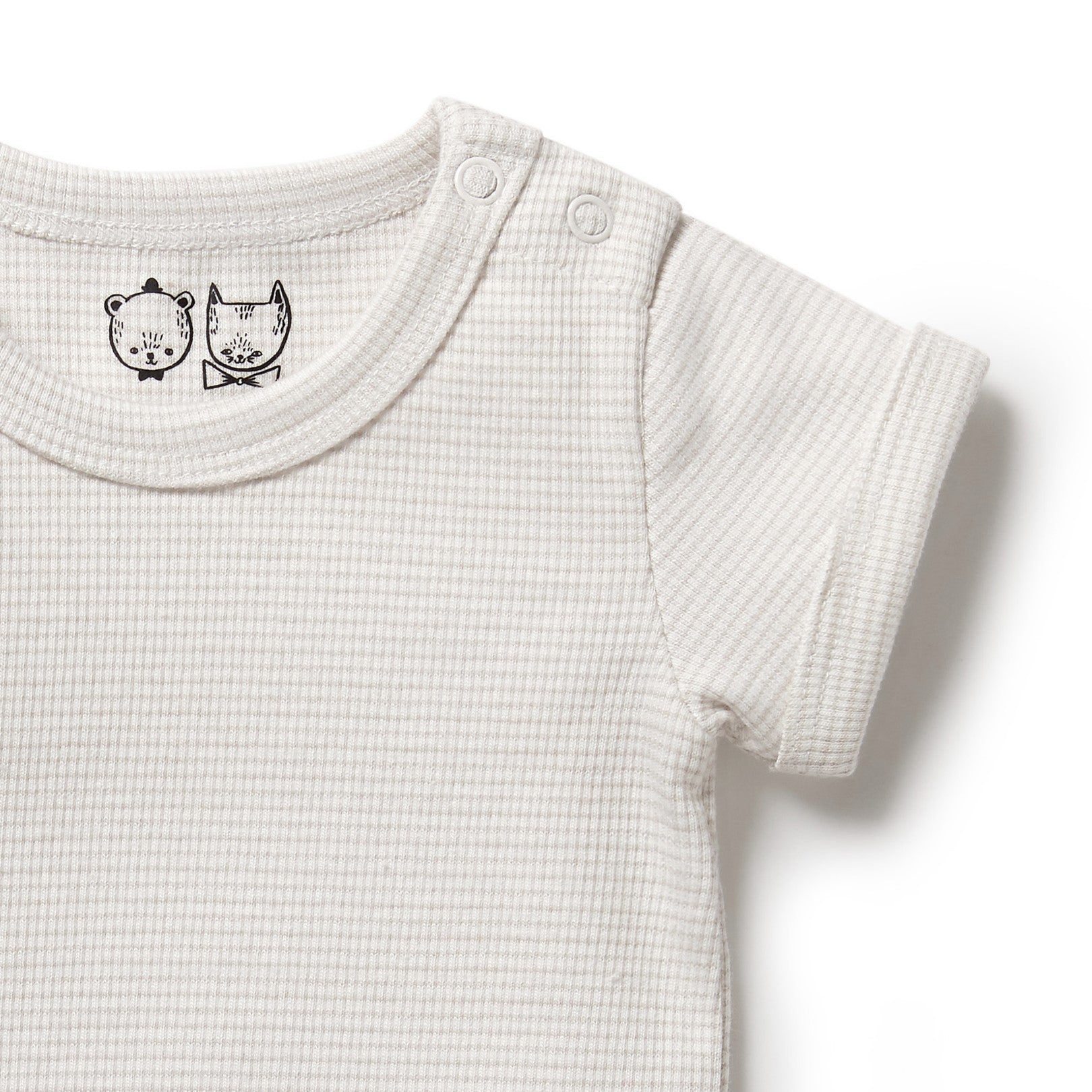 Organic Stripe Rib Bodysuit - Clay