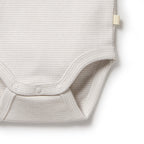 Organic Stripe Rib Bodysuit Clay