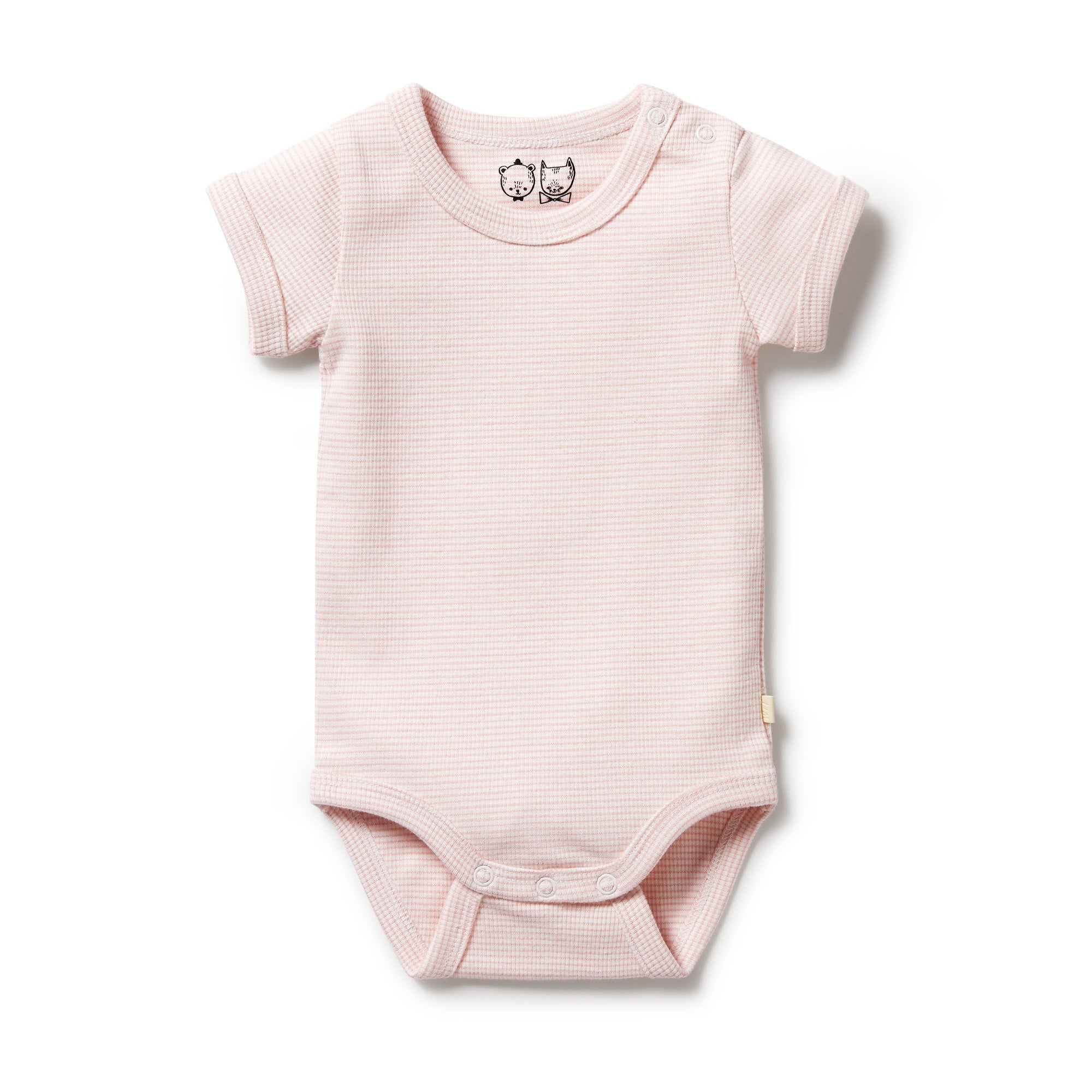 Organic Stripe Rib Bodysuit Cantaloupe