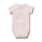 Organic Stripe Rib Bodysuit - Cantaloupe