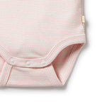 Organic Stripe Rib Bodysuit - Cantaloupe
