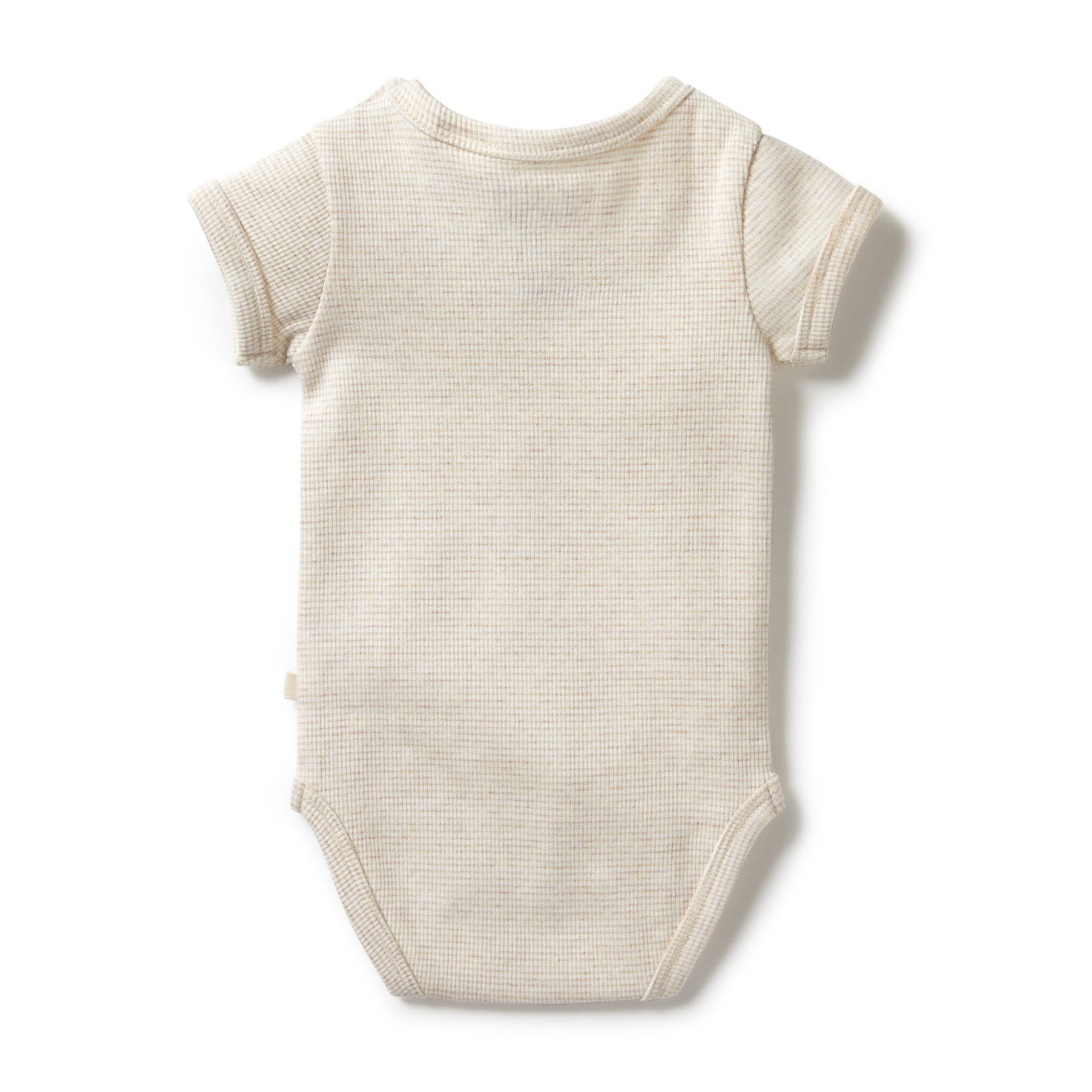 Organic Stripe Rib Bodysuit Oatmeal