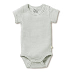 Organic Stripe Rib Bodysuit Fern