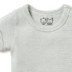 Organic Stripe Rib Bodysuit Fern