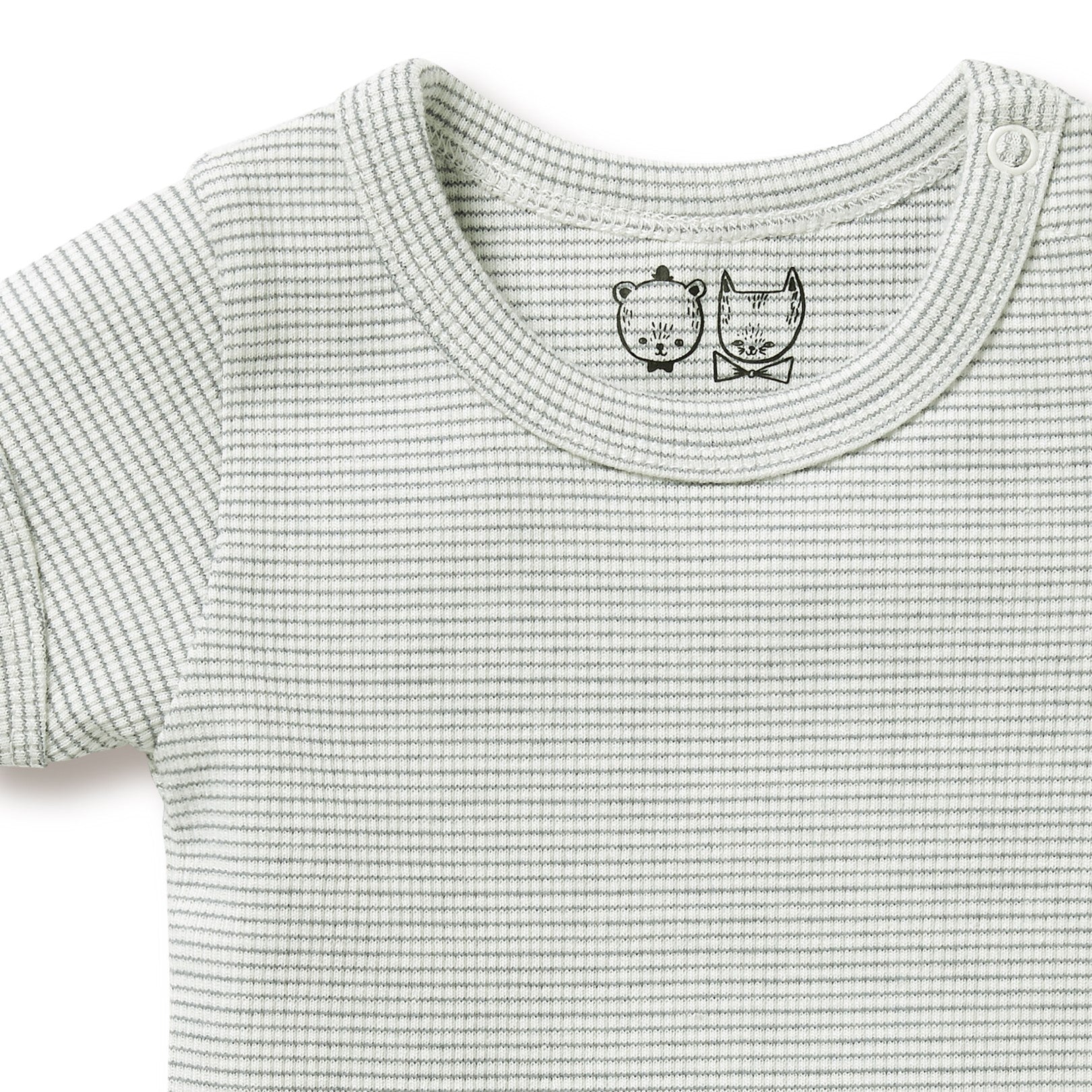Organic Stripe Rib Bodysuit Fern