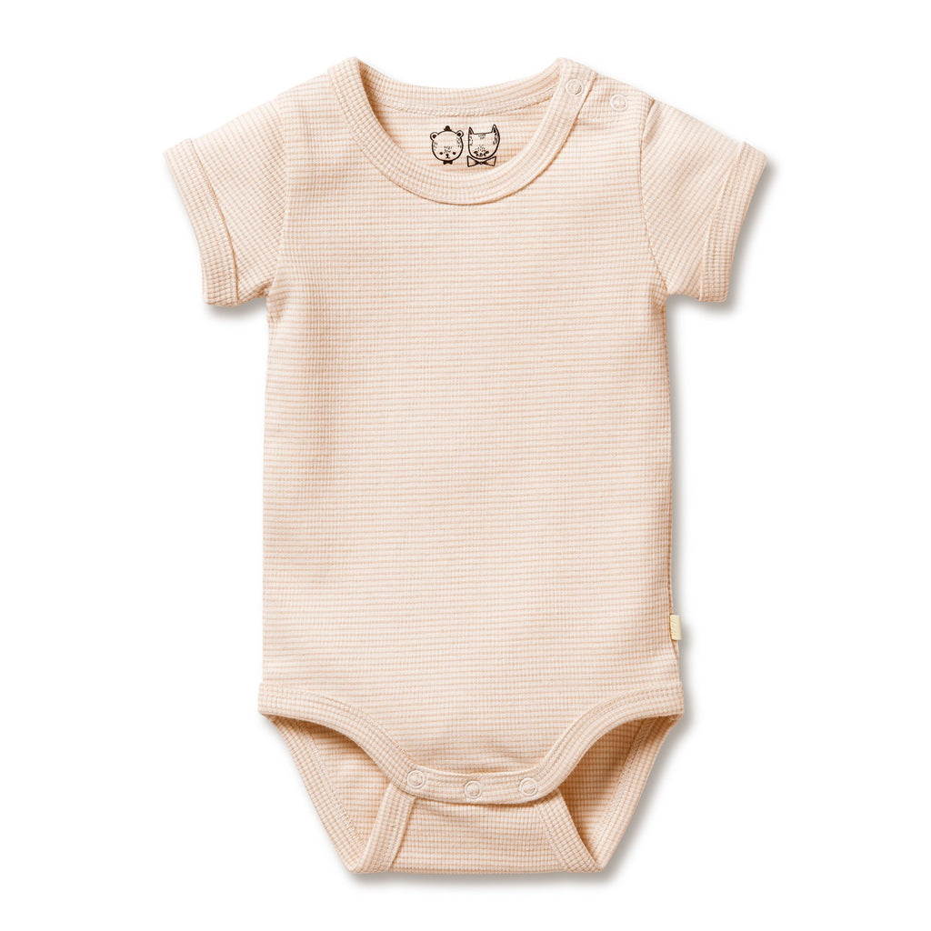 Organic Stripe Rib Bodysuit Dusk