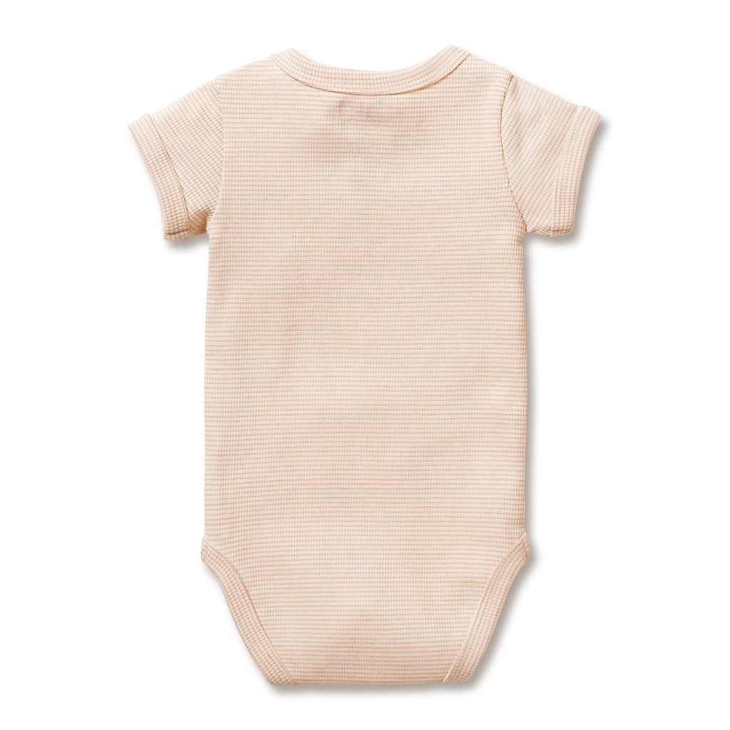 Organic Stripe Rib Bodysuit Dusk