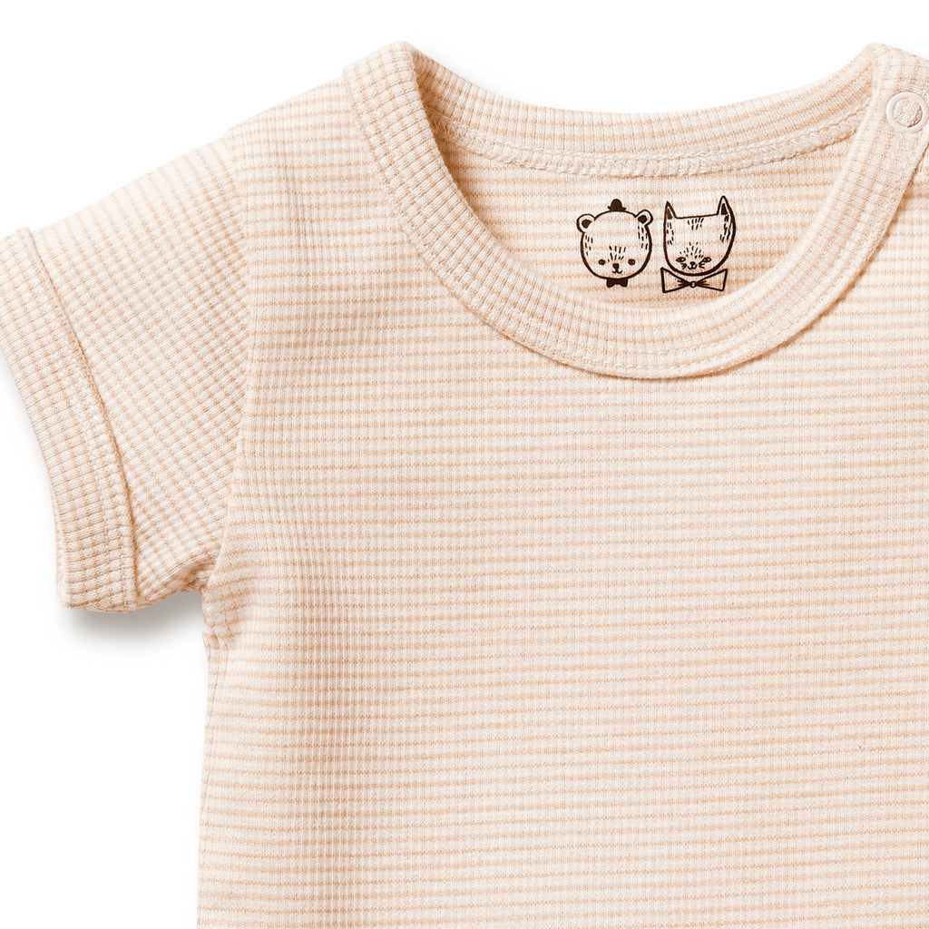 Organic Stripe Rib Bodysuit Dusk