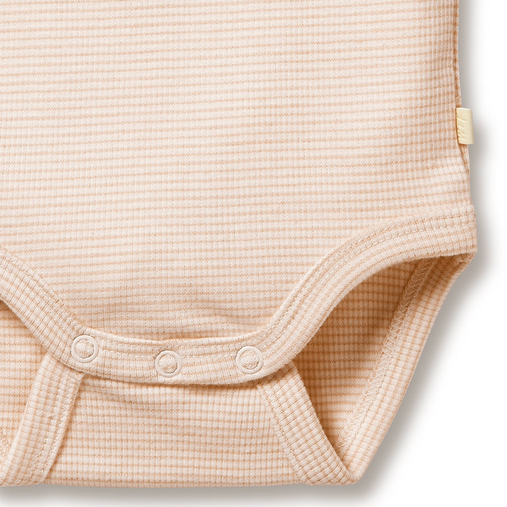 Organic Stripe Rib Bodysuit Dusk