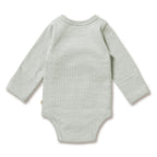 Organic Stripe Rib Kimono Bodysuit Fern