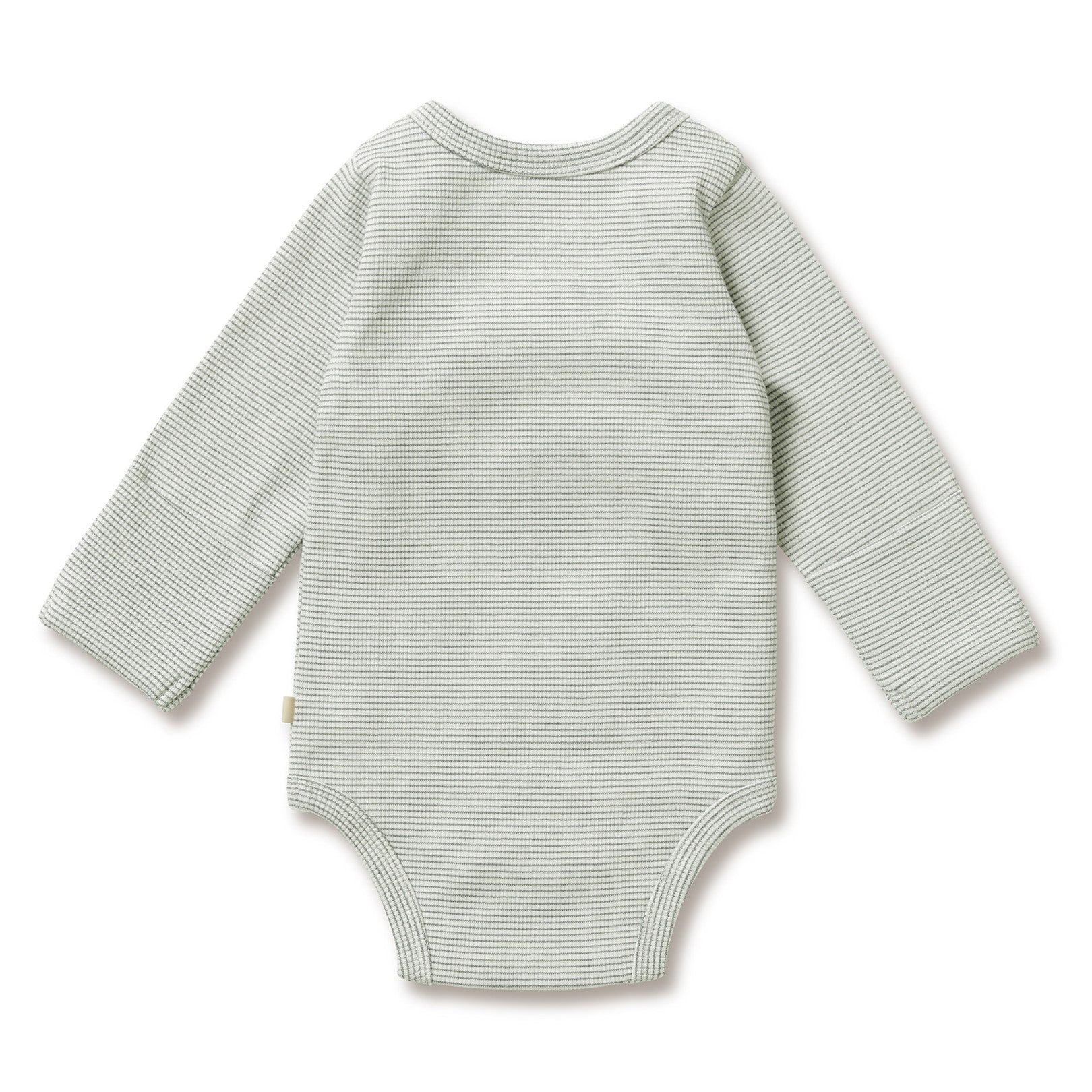 Organic Stripe Rib Kimono Bodysuit Fern