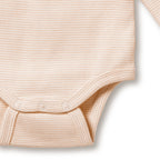 Organic Stripe Rib Kimono Bodysuit - Dusk