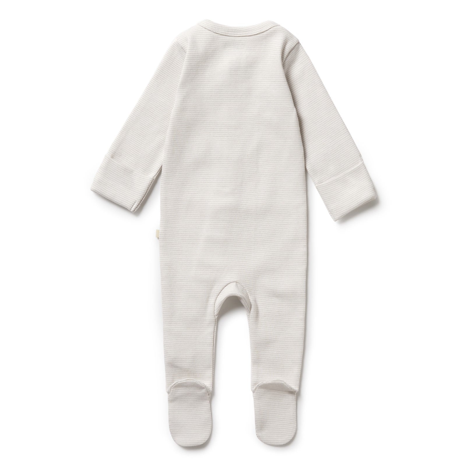 Organic Stripe Rib Zipsuit with Feet Clay