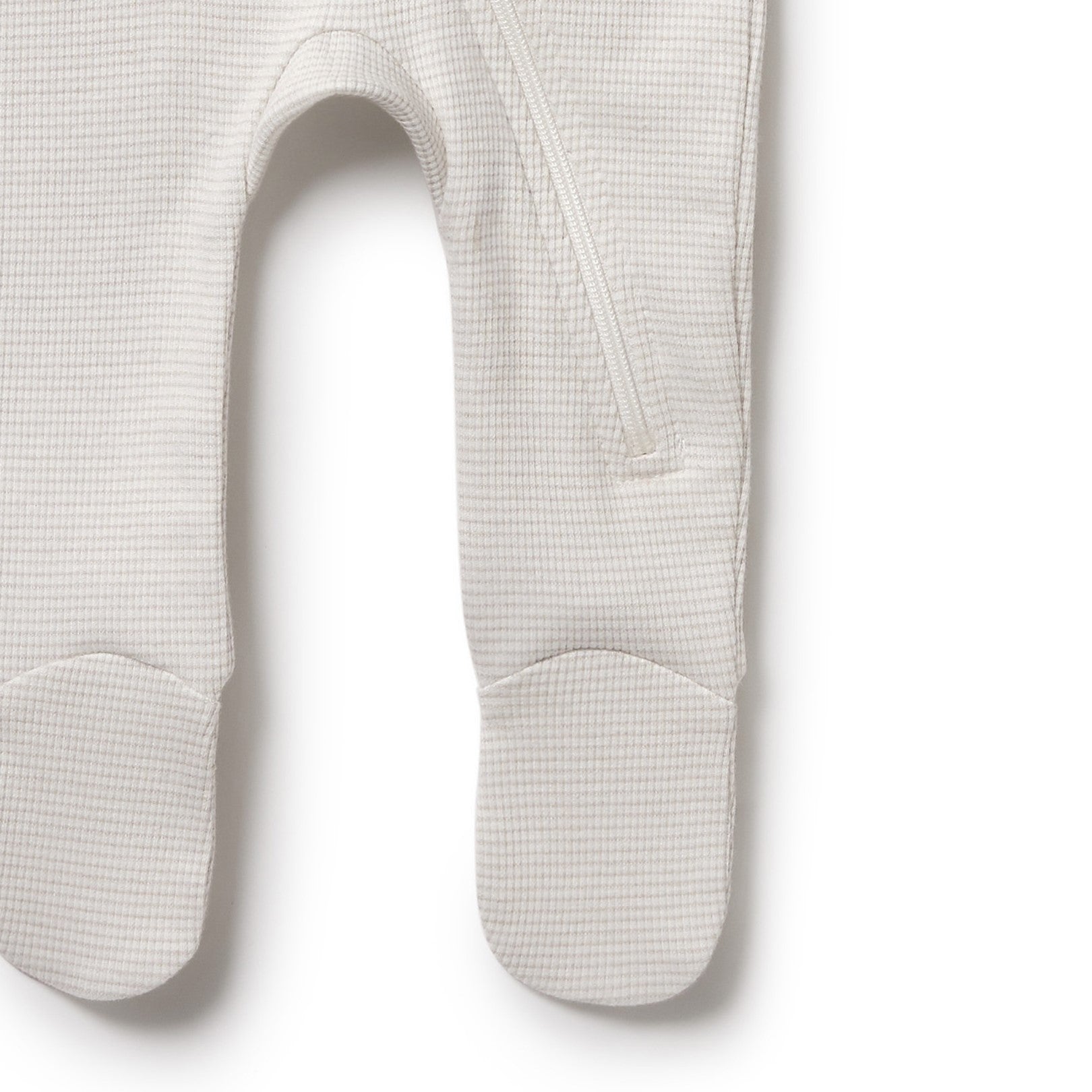 Organic Stripe Rib Zipsuit with Feet Clay