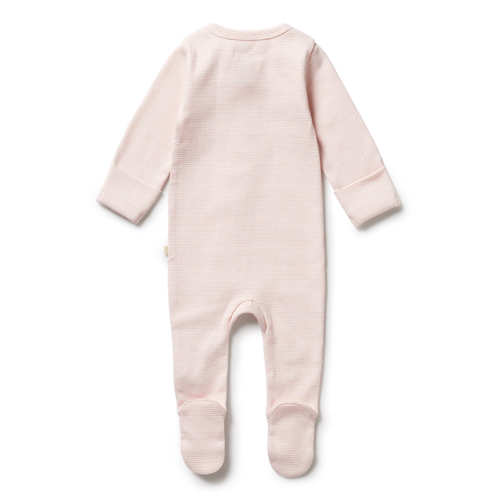 Organic Stripe Rib Zipsuit with Feet Cantaloupe