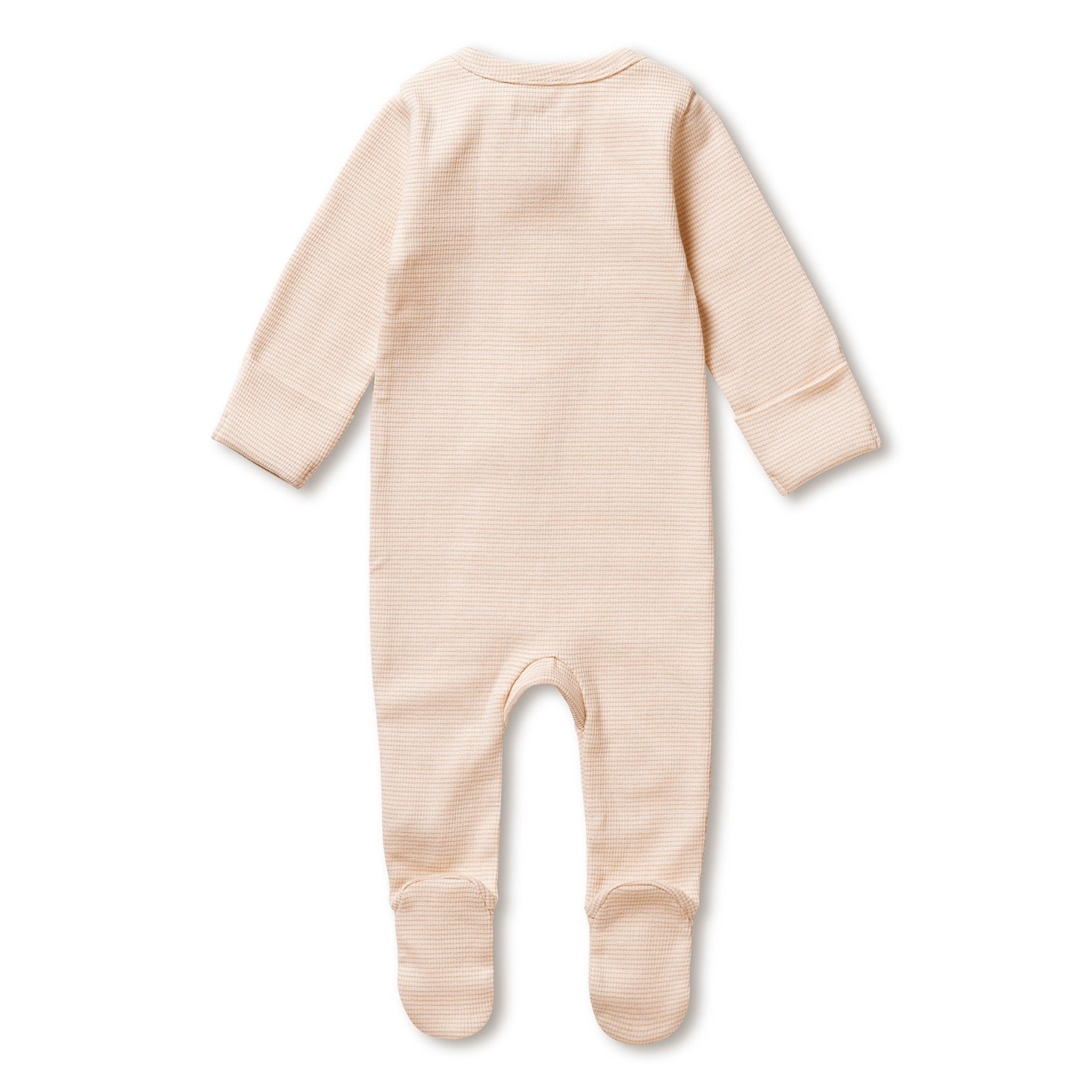 Organic Stripe Rib Zipsuit with Feet Dusk