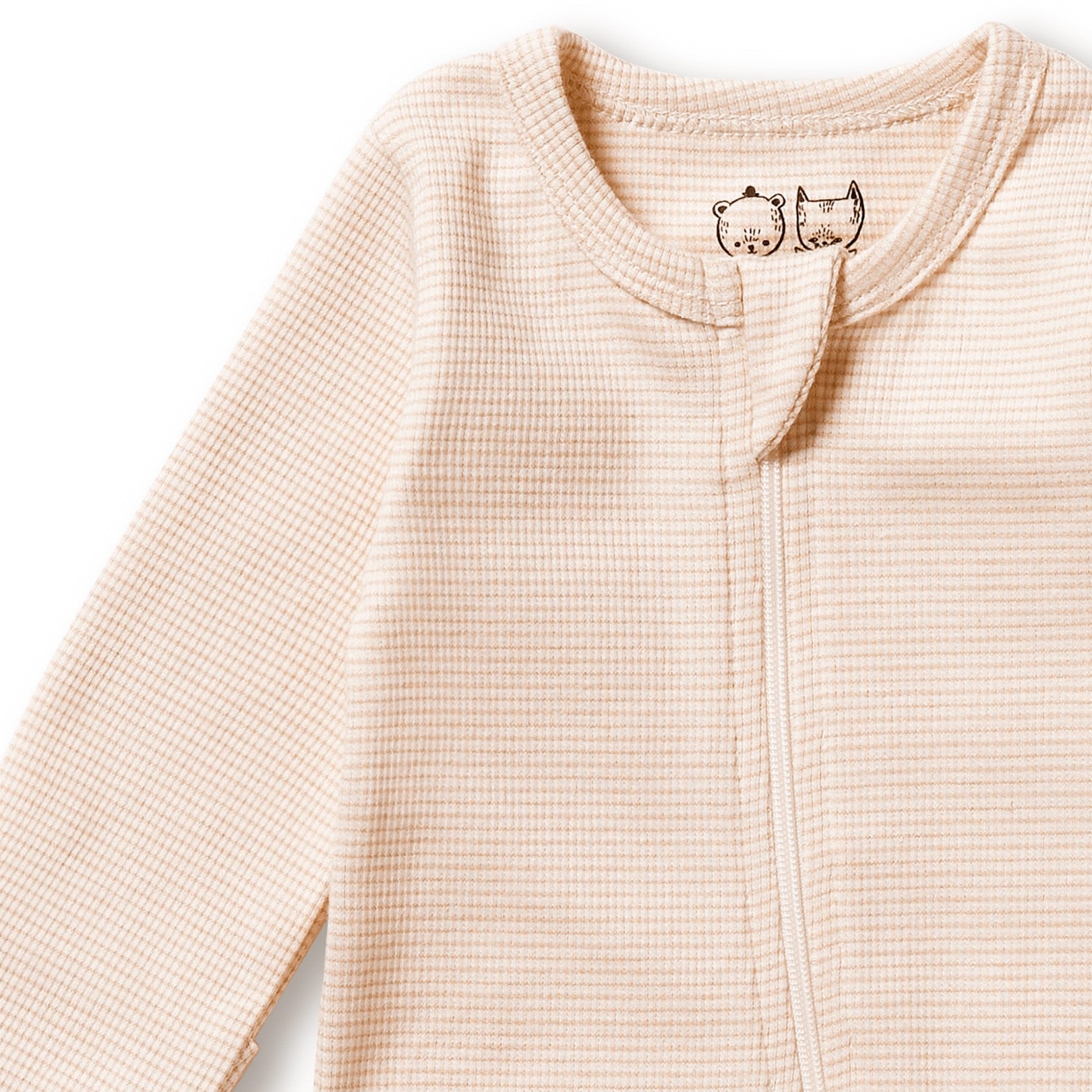 Organic Stripe Rib Zipsuit with Feet Dusk