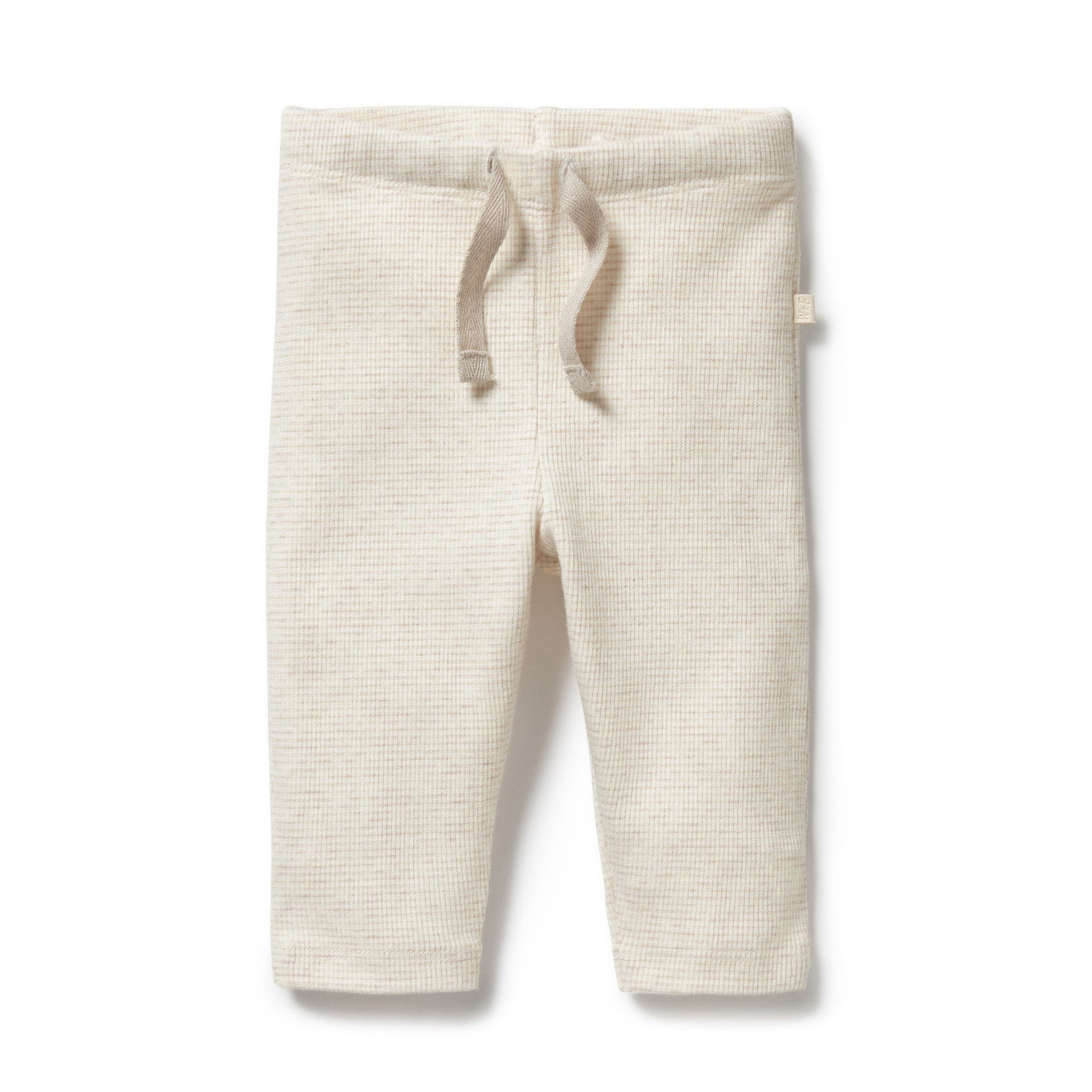 Organic Stripe Rib Legging Oatmeal