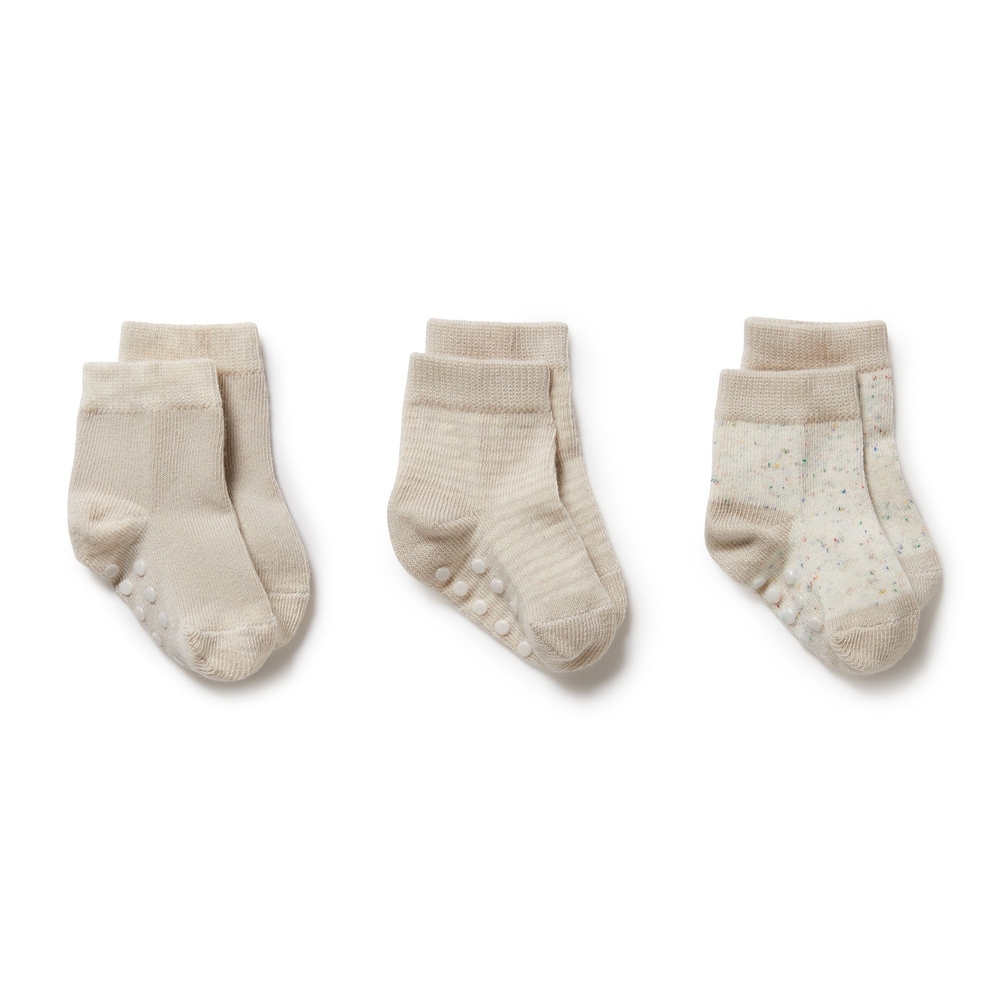 Organic 3 Pack Baby Socks Clay