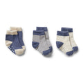 Organic 3 Pack Baby Socks Rain Drop