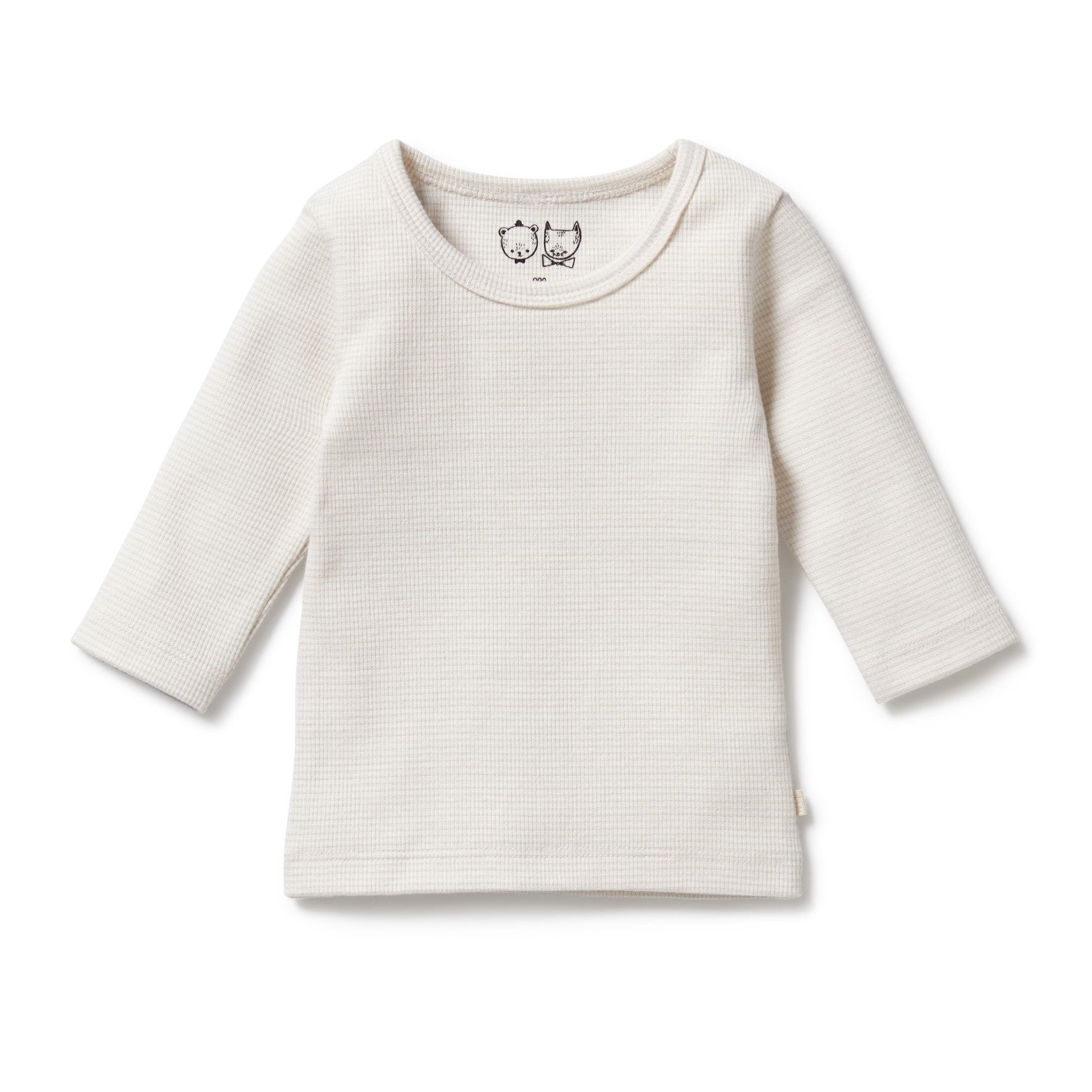 Organic Stripe Rib Long Sleeved Top Clay