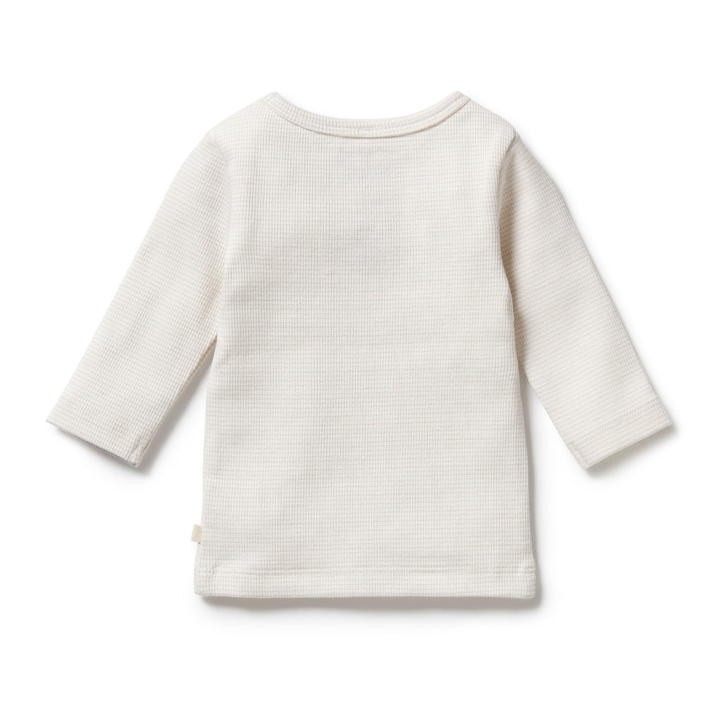 Organic Stripe Rib Long Sleeved Top Clay
