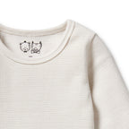 Organic Stripe Rib Long Sleeved Top Clay