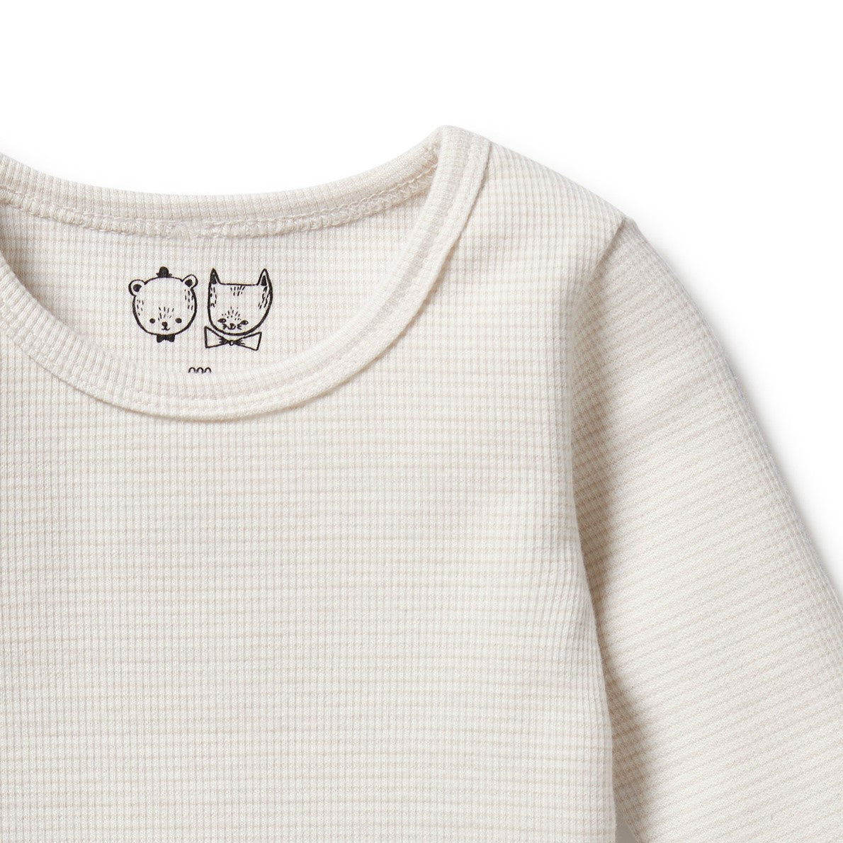 Organic Stripe Rib Long Sleeved Top Clay