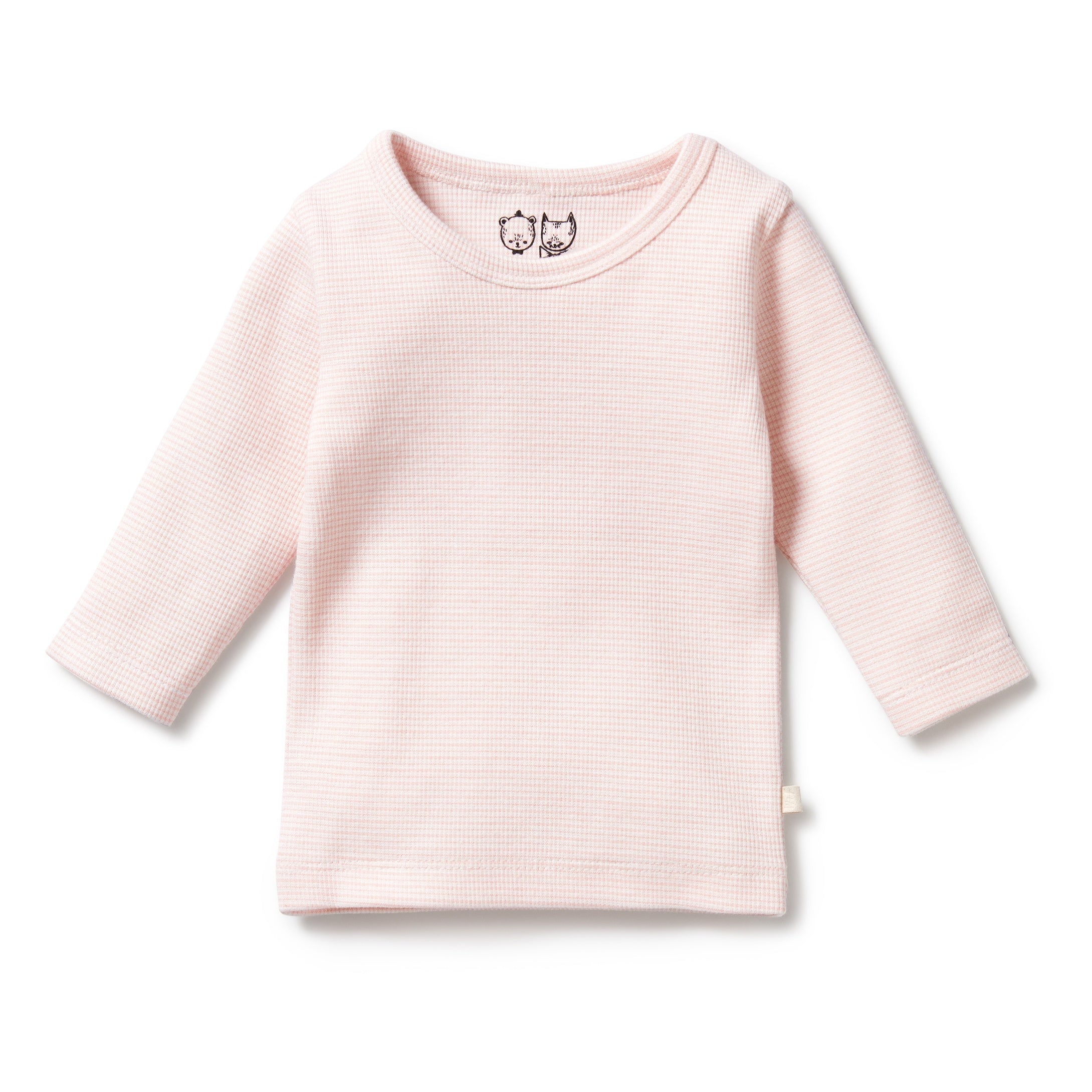 Organic Stripe Rib Long Sleeved Top Cantaloupe