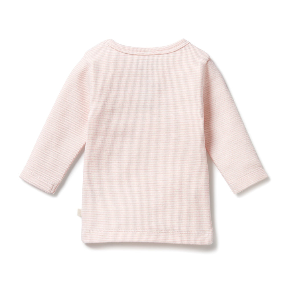 Organic Stripe Rib Long Sleeved Top Cantaloupe