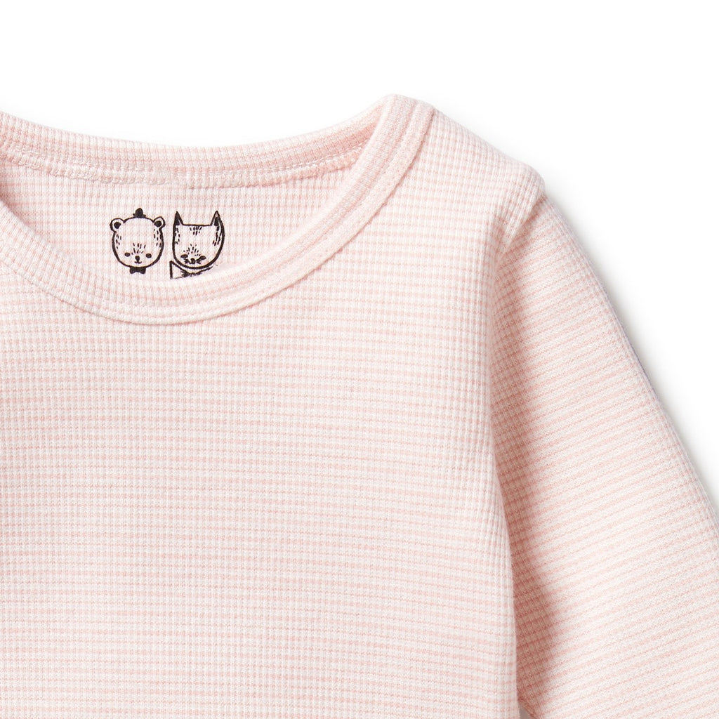 Organic Stripe Rib Long Sleeved Top Cantaloupe