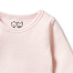 Organic Stripe Rib Long Sleeved Top Cantaloupe