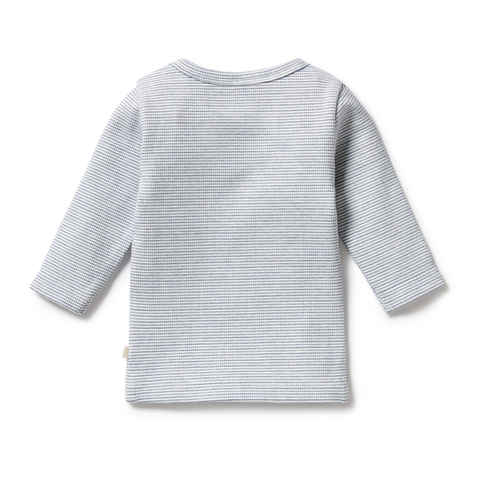 Organic Stripe Rib Long Sleeved Top Rain Drop