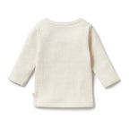 Organic Stripe Rib Long Sleeved Top Oatmeal