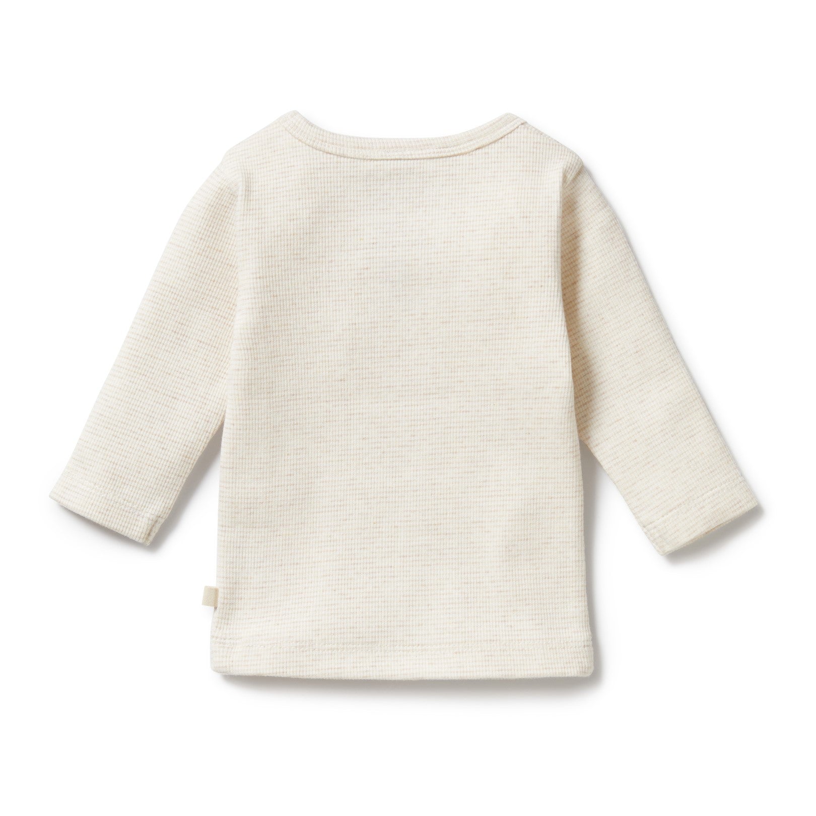 Organic Stripe Rib Long Sleeved Top Oatmeal